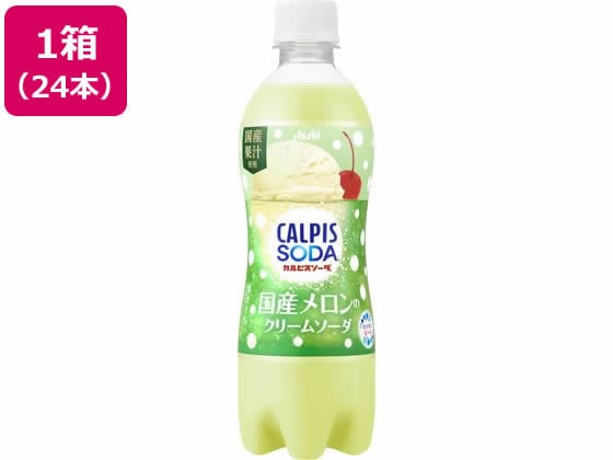カルピス カルピスソーダ 国産メロンのクリームソーダ 500ml×24本 1箱※軽（ご注文単位1箱）【直送品】