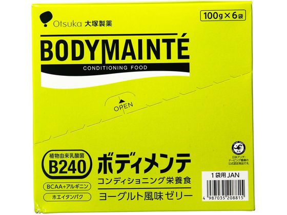 大塚製薬 ボディメンテ ゼリー ヨーグルト風味 100g×6袋 1箱※軽(ご注文単位1箱)【直送品】