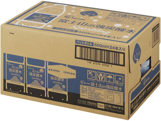 アイリスオーヤマ 富士山の天然水 強炭酸水 500ml×48本 1セット※軽(ご注文単位1セット)【直送品】