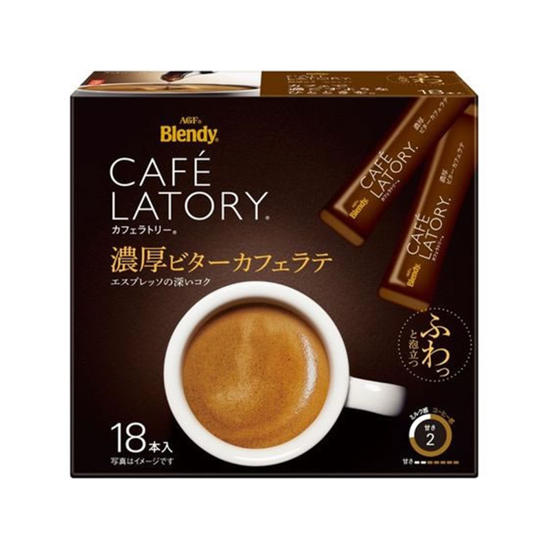 AGF カフェラトリー スティック 濃厚ビターカフェラテ 18本 51645 1個※軽（ご注文単位1個）【直送品】