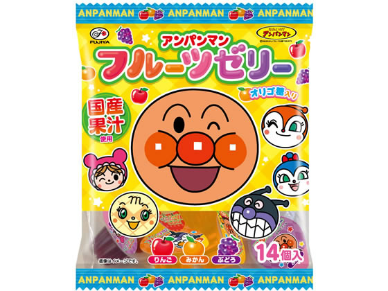 不二家 アンパンマンフルーツゼリー 14個 1袋※軽（ご注文単位1袋）【直送品】