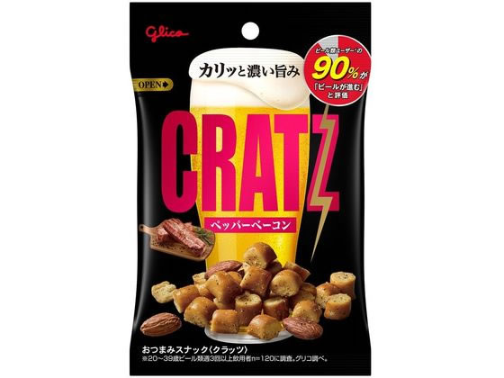 江崎グリコ クラッツ 濃厚おつまみスナック ペッパーベーコン 42g 1袋※軽(ご注文単位1袋)【直送品】
