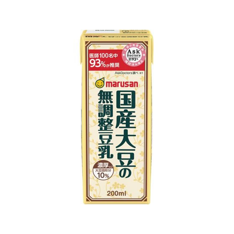 マルサンアイ 濃厚10%国産大豆の無調整豆乳 200mL 1本※軽（ご注文単位1本）【直送品】