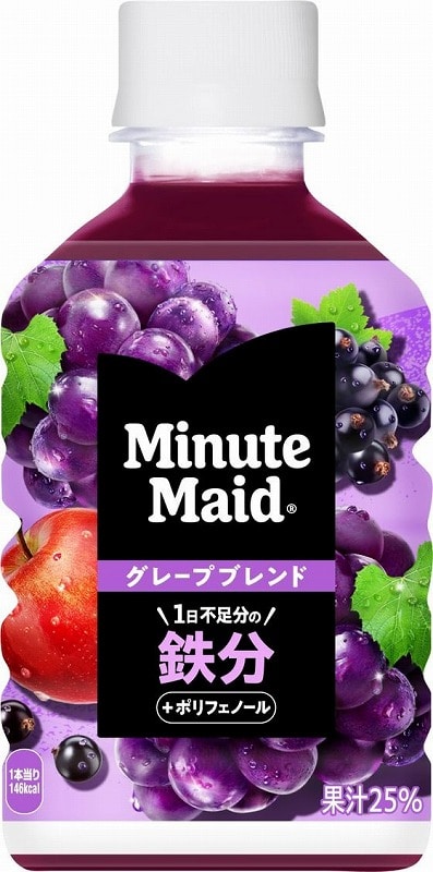 コカ・コーラ ミニッツメイド グレープブレンド 鉄分 280mL 24本 53495 ※軽(ご注文単位)【直送品】