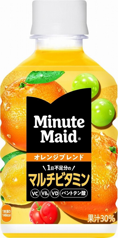 コカ・コーラ ミニッツメイド オレンジブレンド マルチビタミン 280mL 24本 ※軽(ご注文単位)【直送品】