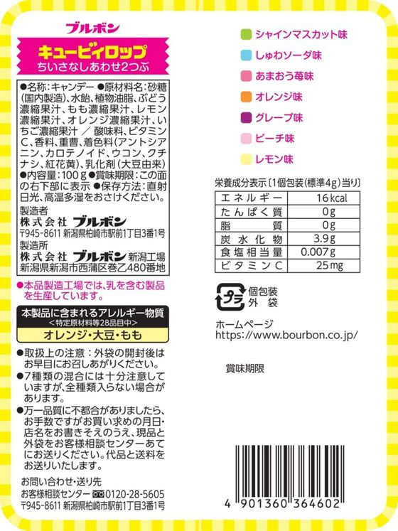 ブルボン キュービィロップ 100g ※軽(ご注文単位)【直送品】