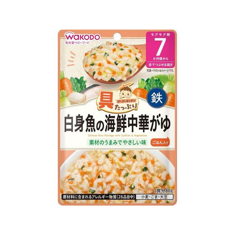 和光堂 具たっぷりグーグー白身魚の海鮮中華がゆ 1個※軽（ご注文単位1個）【直送品】