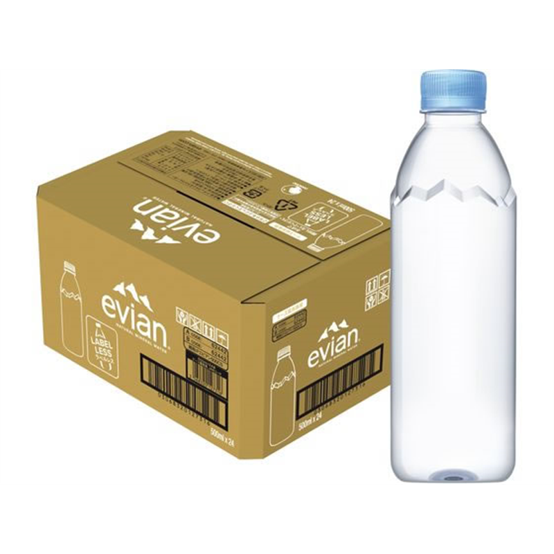 エビアン ラベルレス 500mL 24本 1箱※軽（ご注文単位1箱）【直送品】