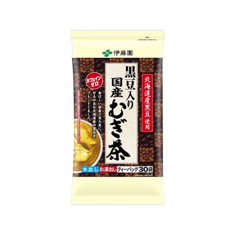 伊藤園 黒豆入り国産むぎ茶 ティーバッグ 30袋 1パック※軽（ご注文単位1パック）【直送品】