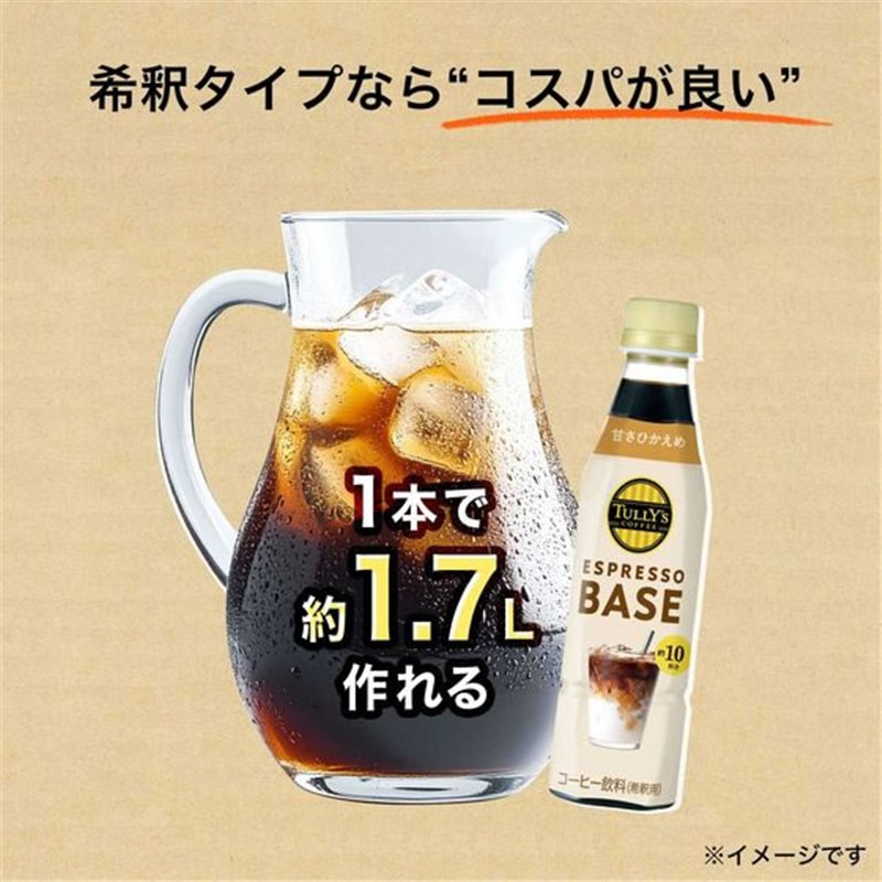 伊藤園 TULLY’S ESPRESSO BASE 甘さひかえめ 12本 1箱※軽（ご注文単位1箱）【直送品】