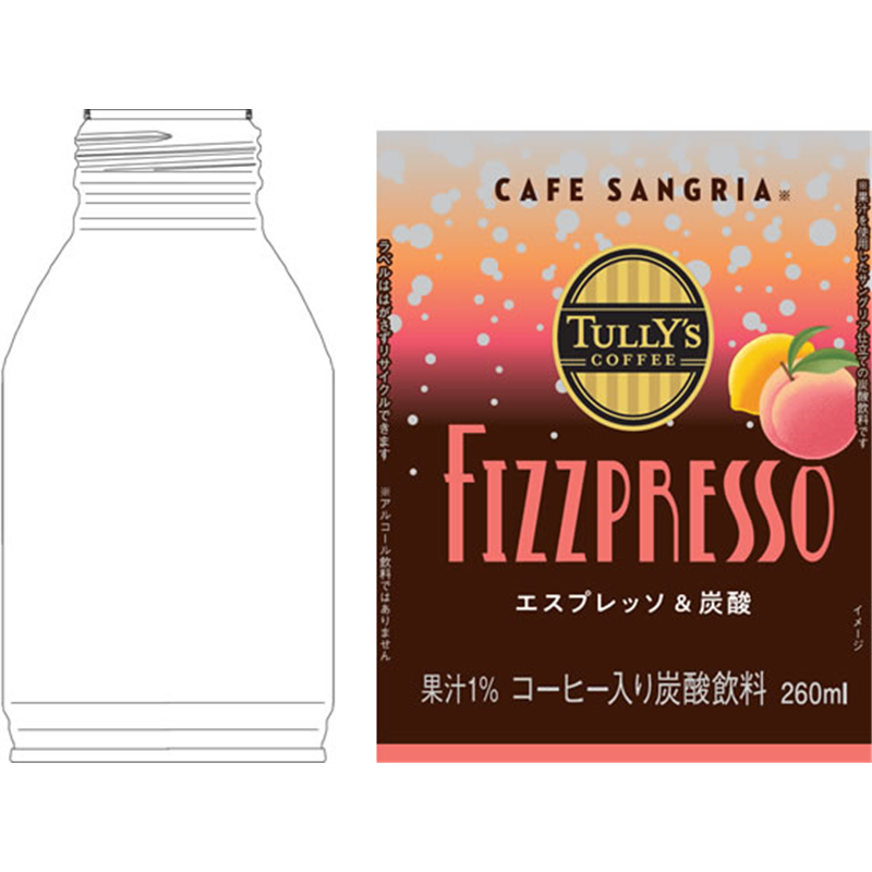 伊藤園 TULLY’S FIZPURESSO CAFESANGRIA 260mL×24本 1箱※軽（ご注文単位1箱）【直送品】
