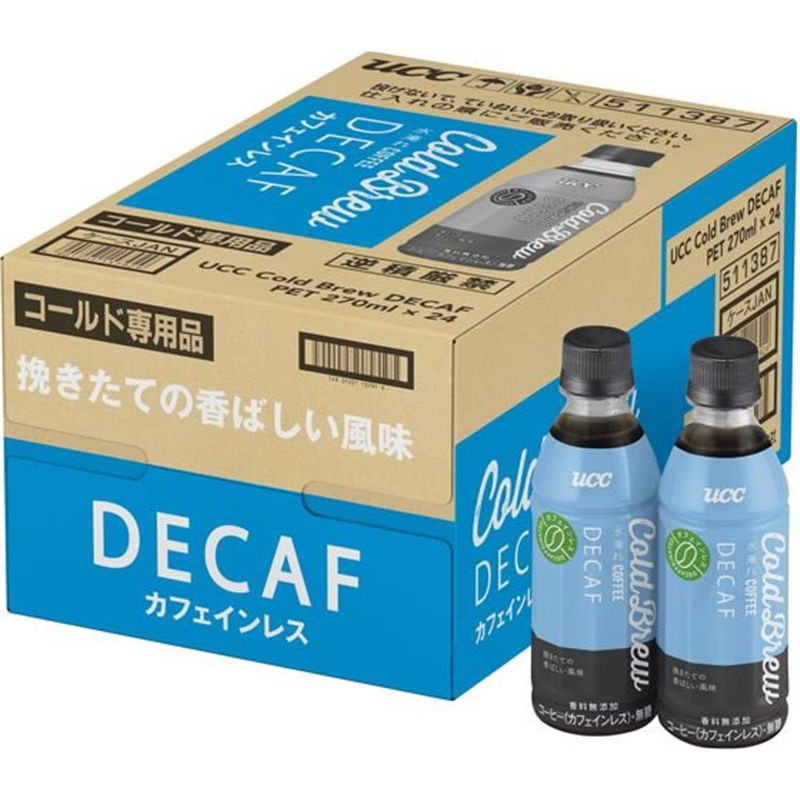 UCC Cold Brew DECAF PET 270mL 24本 1箱※軽（ご注文単位1箱）【直送品】