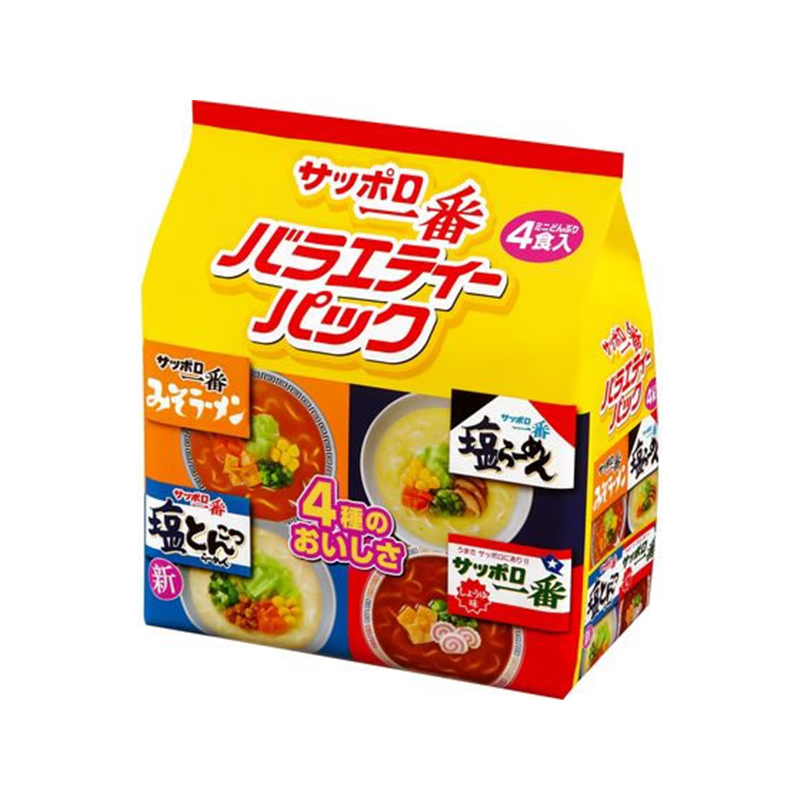 サンヨー食品 サッポロ一番 ミニどんぶり バラエティーパック 4食入 1袋※軽（ご注文単位1袋）【直送品】