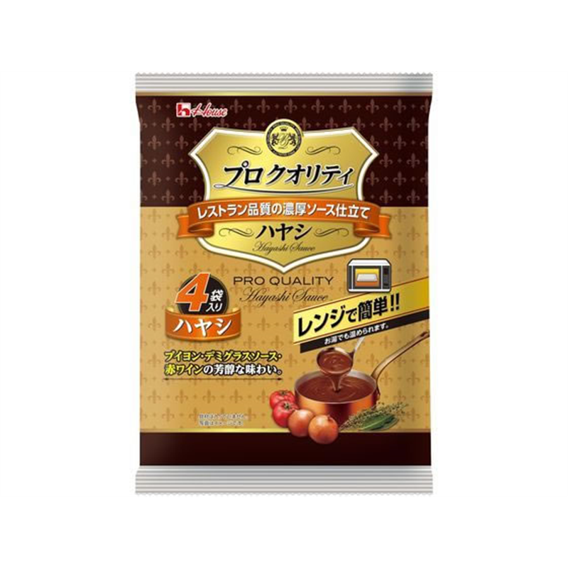 ハウス食品 プロクオリティ ハヤシ 4袋 1パック※軽（ご注文単位1パック）【直送品】