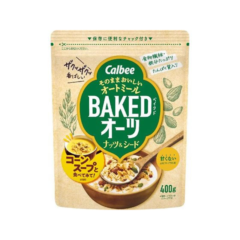 カルビー ベイクドオーツ マカダミア&シード 400g 1袋※軽（ご注文単位1袋）【直送品】