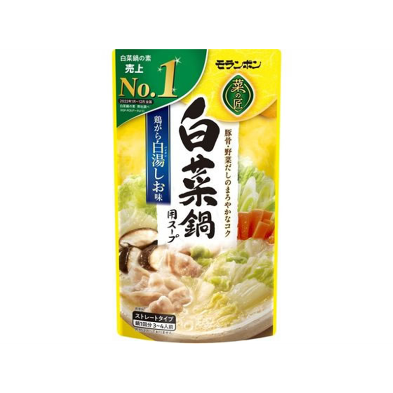 モランボン 菜の匠 白菜鍋用スープ 鶏がら白湯しお味 750g 1個※軽（ご注文単位1個）【直送品】