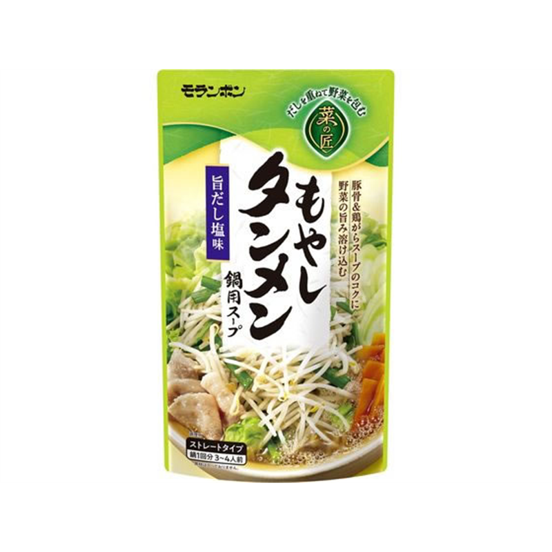モランボン 菜の匠 もやしタンメン鍋用スープ 旨だし塩味 750g 1個※軽（ご注文単位1個）【直送品】