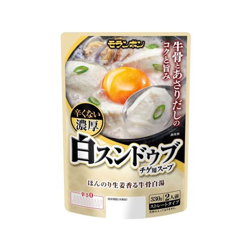 モランボン 辛くない 濃厚白スンドゥブチゲ用スープ 330g 1個※軽（ご注文単位1個）【直送品】