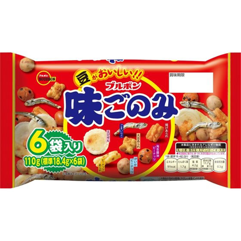 ブルボン 味ごのみファミリー 6袋 1パック※軽（ご注文単位1パック）【直送品】