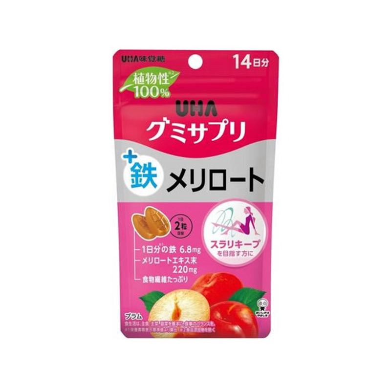 UHA味覚糖 UHAグミサプリ 鉄+メリロート 14日分 1個※軽（ご注文単位1個）【直送品】