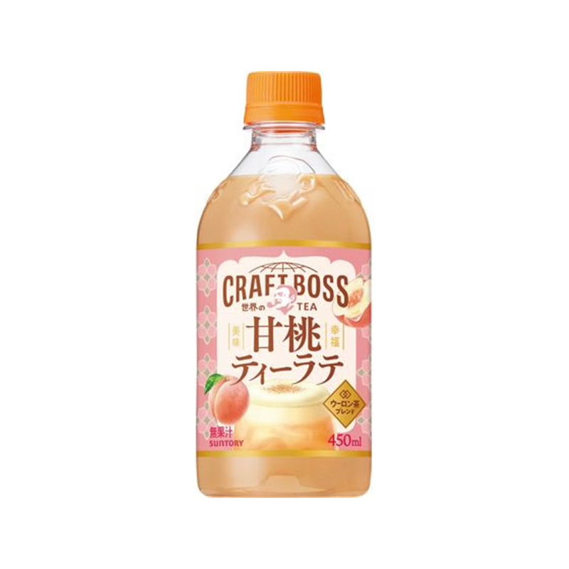 サントリー クラフトボス 世界のTEA 甘桃ティーラテ ホット 450mL 1本※軽（ご注文単位1本）【直送品】