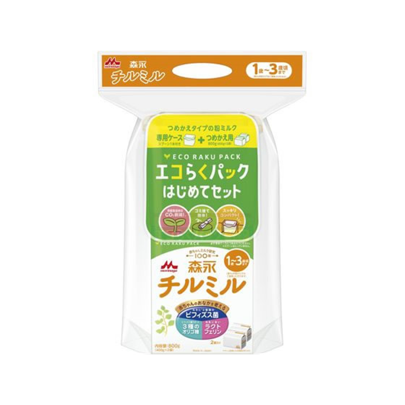 森永乳業 チルミル エコらくパック はじめてセット 専用ケース+詰替 1セット※軽（ご注文単位1セット）【直送品】