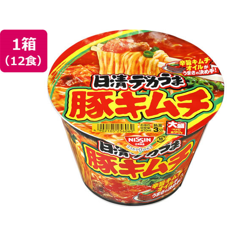 日清食品 日清デカうま 豚キムチ 12食 1箱※軽（ご注文単位1箱）【直送品】