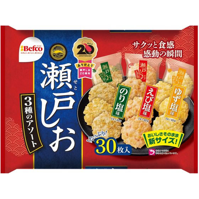 栗山米菓 瀬戸しお アソート 30枚 1袋※軽（ご注文単位1袋）【直送品】