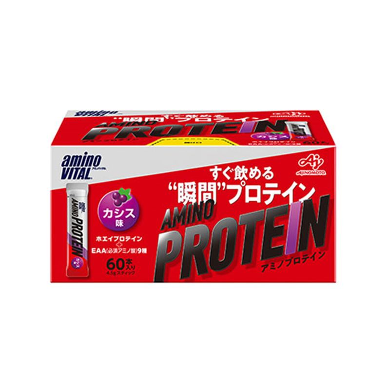 味の素 アミノバイタル アミノプロテイン カシス味 パウチ 4.5g×60本入 1個※軽（ご注文単位1個）【直送品】