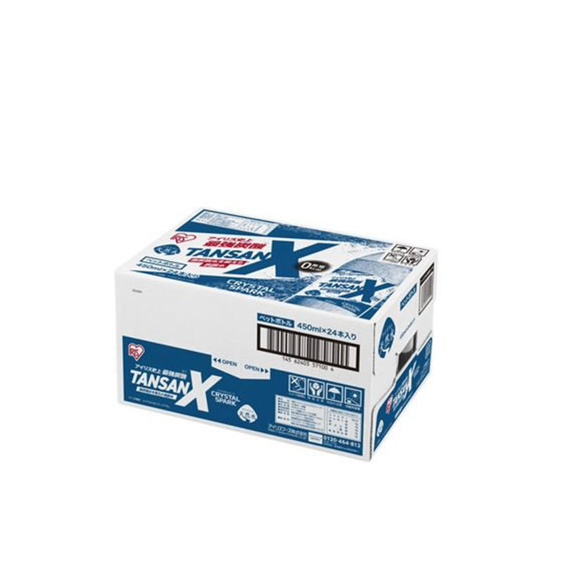 アイリスオーヤマ アイリス史上最強炭酸 TANSAN X 450ml 24本入 1箱※軽(ご注文単位1箱)【直送品】