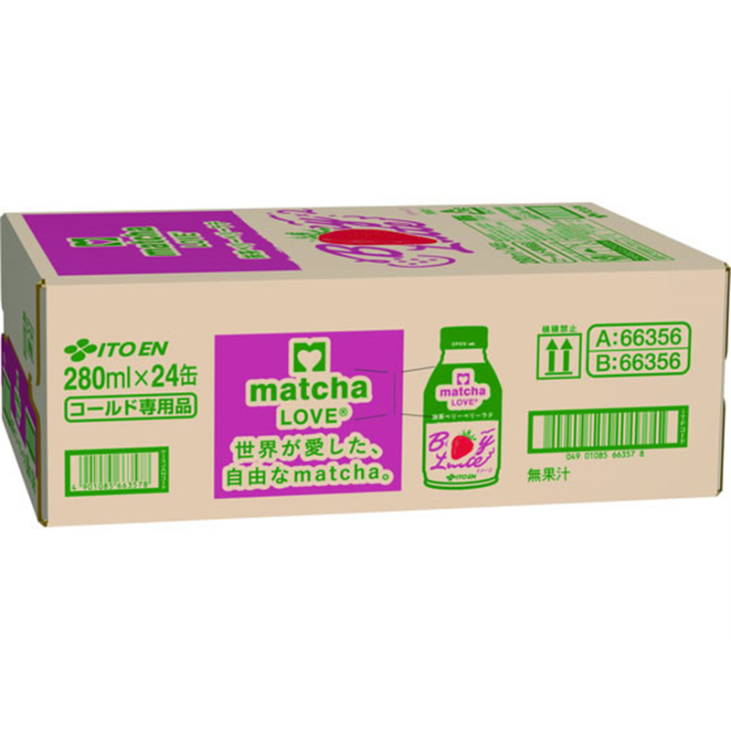 伊藤園 matcha LOVE ボトル缶 抹茶ベリーベリーラテ 280mL×24 1箱※軽(ご注文単位1箱)【直送品】