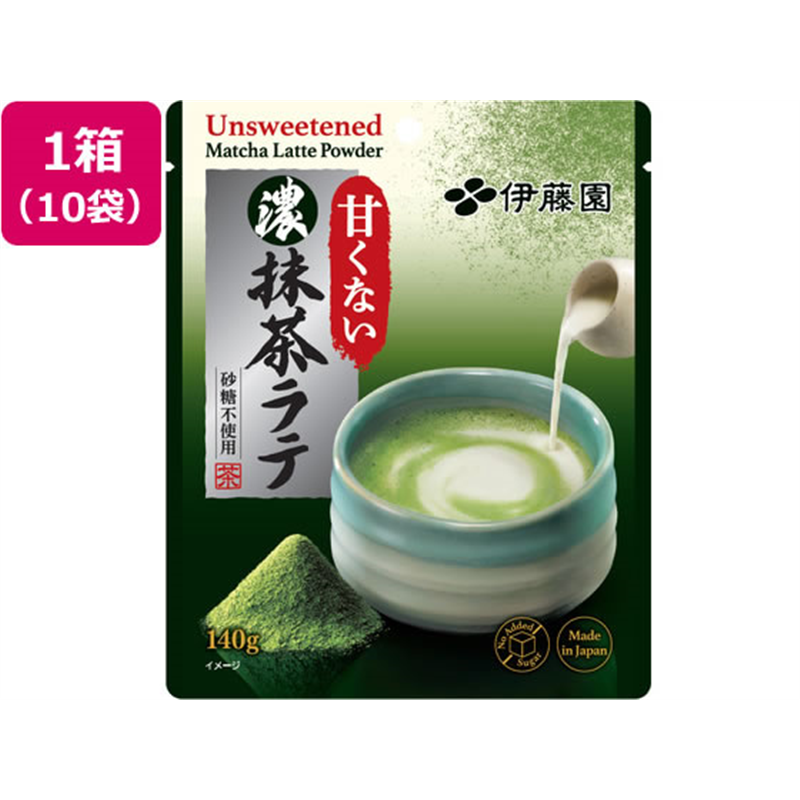 伊藤園 甘くない濃い抹茶ラテ 140g×10袋 1箱※軽（ご注文単位1箱）【直送品】