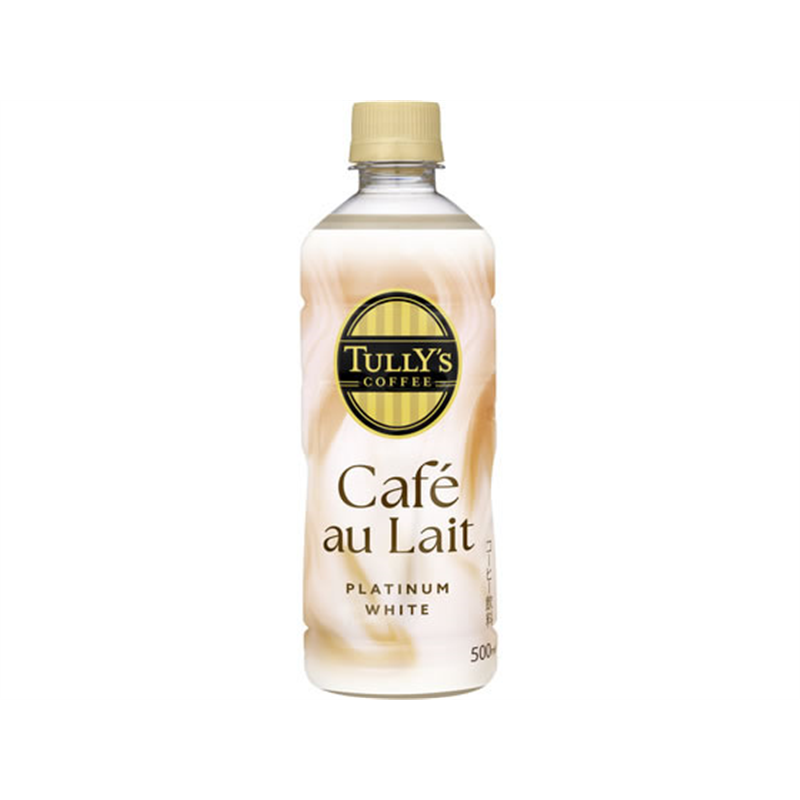 伊藤園 TULLY’S PLATINUM WHITE Cafe Au Lait 500mL 1本※軽（ご注文単位1本）【直送品】