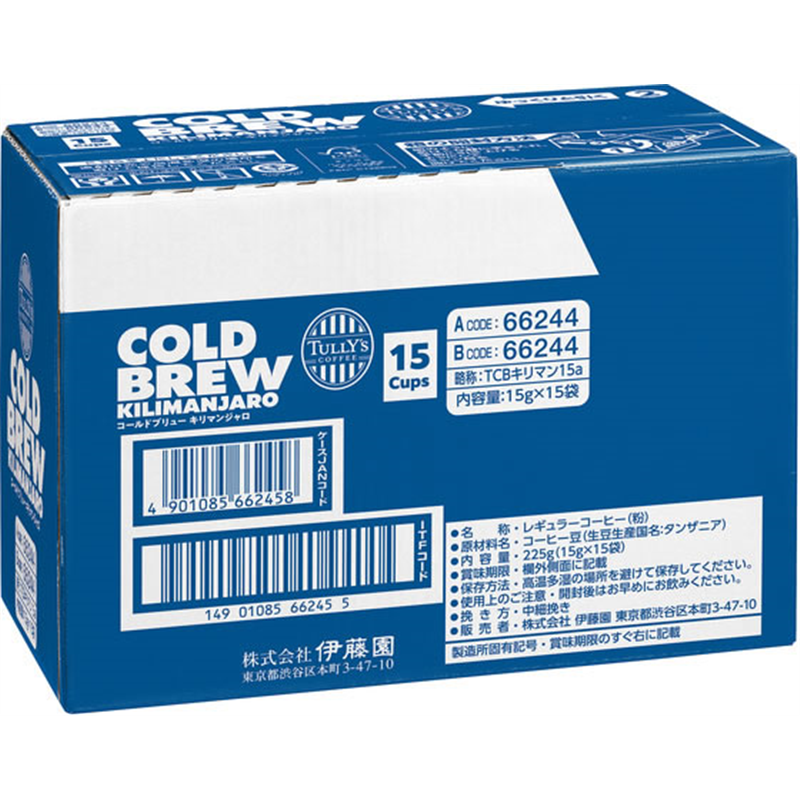 伊藤園 タリーズコーヒー TULLY’S COFFEE COLDBREW KILIMANJ 1箱※軽(ご注文単位1箱)【直送品】