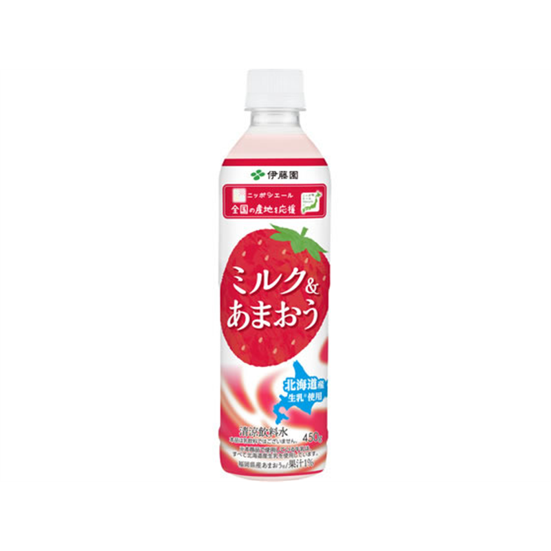 伊藤園 ニッポンエール ミルク&あまおう 450g 1本※軽（ご注文単位1本）【直送品】