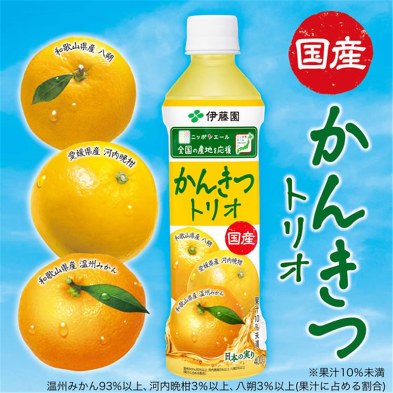伊藤園 ニッポンエール 国産かんきつトリオ 400g×24本 1箱※軽(ご注文単位1箱)【直送品】