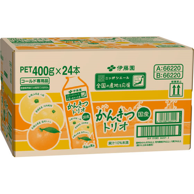 伊藤園 ニッポンエール 国産かんきつトリオ 400g×24本 1箱※軽(ご注文単位1箱)【直送品】