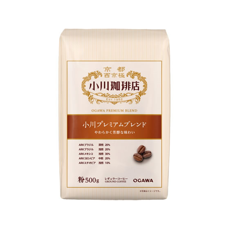 小川珈琲 小川珈琲店 小川プレミアムブレンド 粉 500g 1袋※軽（ご注文単位1袋）【直送品】
