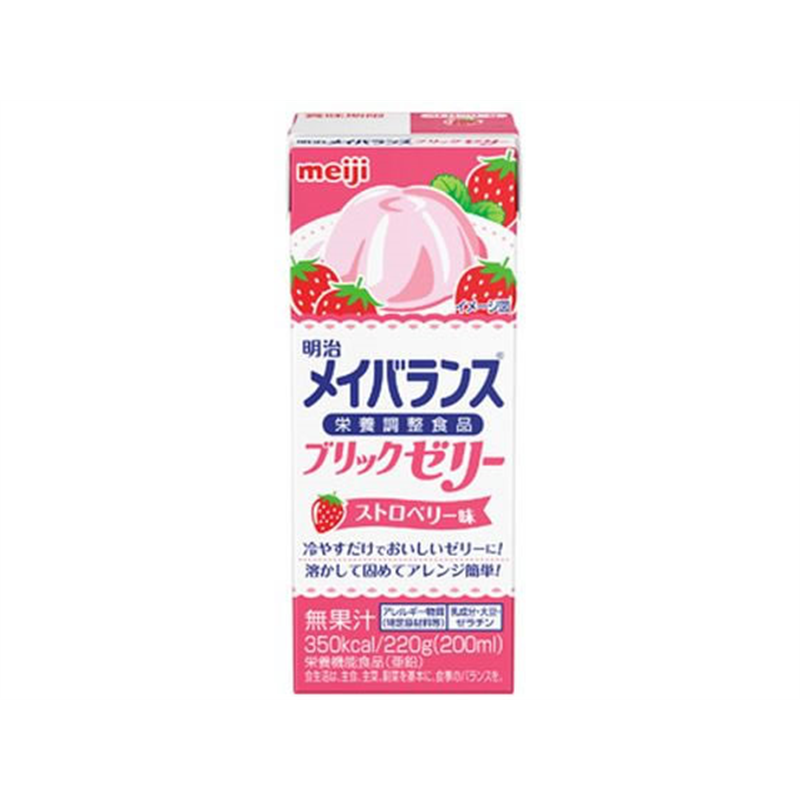 明治 メイバランスブリックゼリー ストロベリー味 220g 1本※軽（ご注文単位1本）【直送品】
