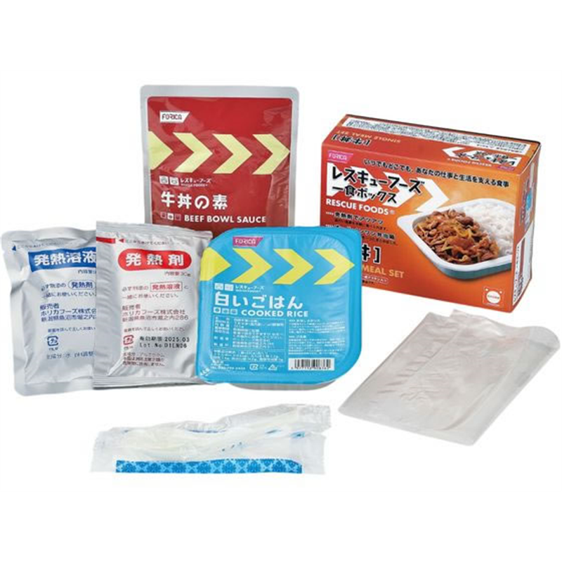 ホリカフーズ 非常食 レスキューフーズ1食ボックス 牛丼 3年保存 7512 1セット※軽（ご注文単位1セット）【直送品】