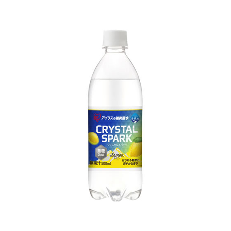 アイリスオーヤマ クリスタルスパーク アイリスの強炭酸水 レモン 500mL 1本※軽（ご注文単位1本）【直送品】