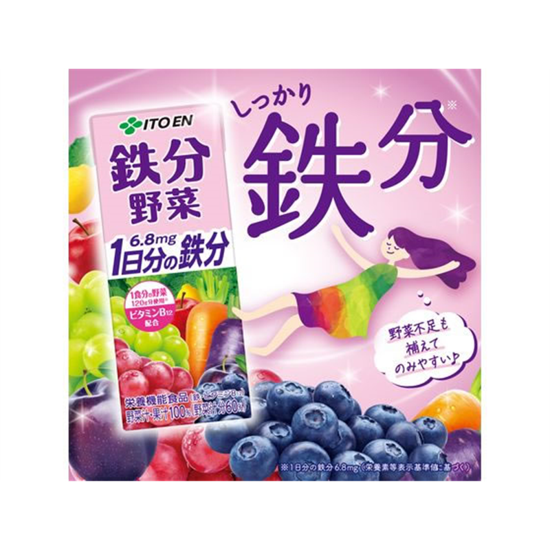 伊藤園 鉄分野菜 1日分の鉄分 200mL×48本 1セット※軽(ご注文単位1セット)【直送品】