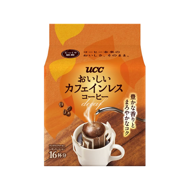 UCC上島珈琲 おいしいカフェインレスコーヒー ワンドリップコーヒー 16杯 1パック※軽（ご注文単位1パック）【直送品】
