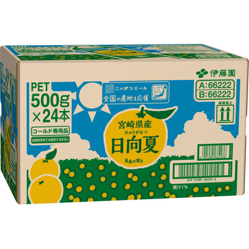 伊藤園 ニッポンエール 宮崎県産日向夏 500mL×24本 1箱※軽(ご注文単位1箱)【直送品】
