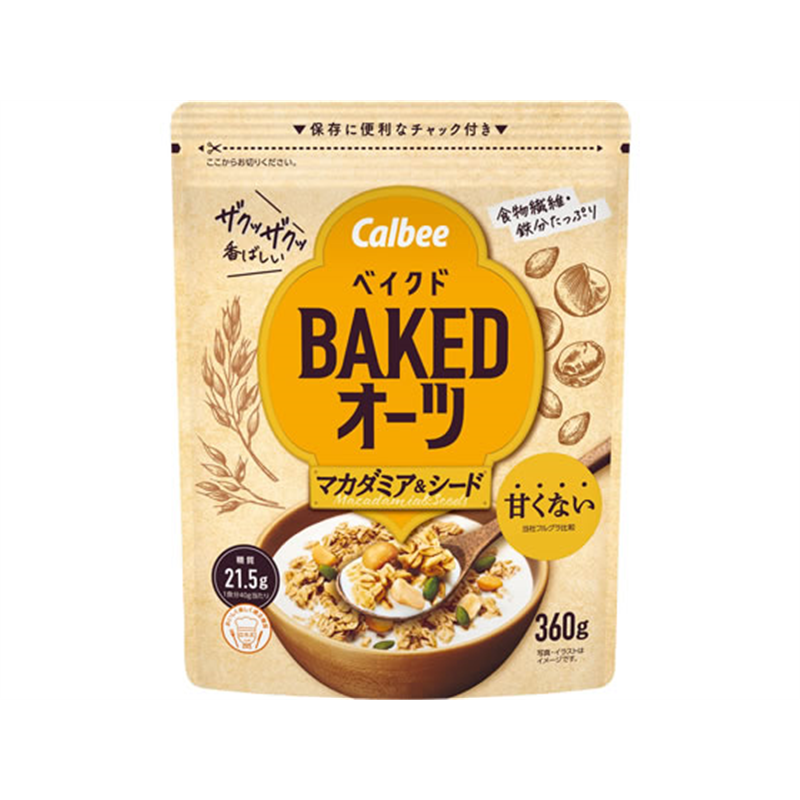 カルビー ベイクドオーツ マカダミア&シード 360g 1袋※軽（ご注文単位1袋）【直送品】