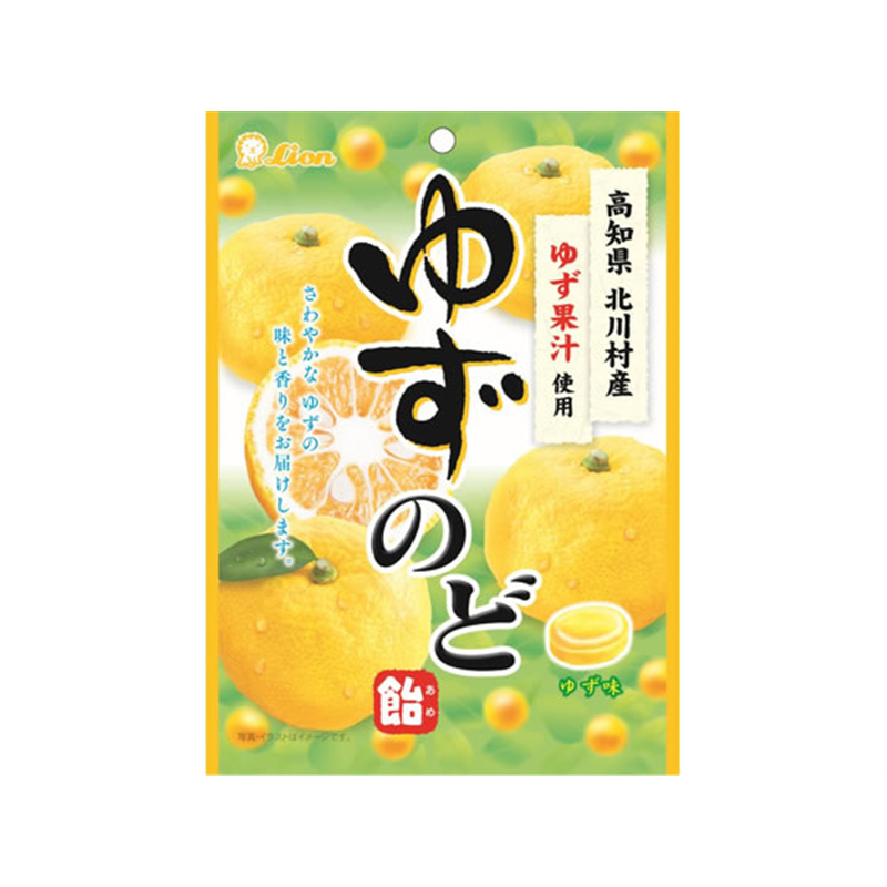 ライオン菓子 ゆずのど飴 73g 1袋※軽(ご注文単位1袋)【直送品】