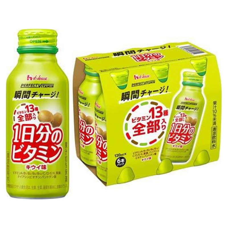 ハウス食品 1日分のビタミン キウイ味 120mL×6本 1パック※軽(ご注文単位1パック)【直送品】