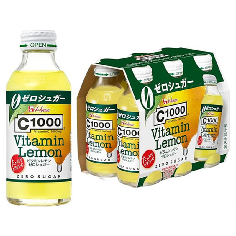 ハウス食品 C1000ビタミンレモン ゼロシュガー 140mL×6本 1パック※軽(ご注文単位1パック)【直送品】