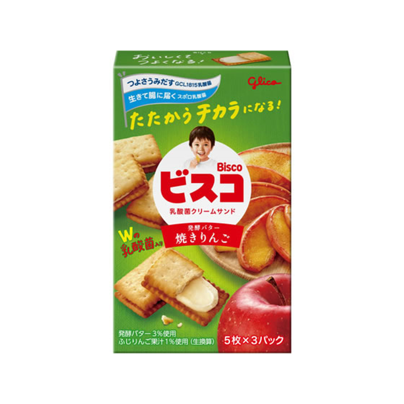 江崎グリコビスコ 焼きりんご 5枚×3パック 1個※軽（ご注文単位1個）【直送品】