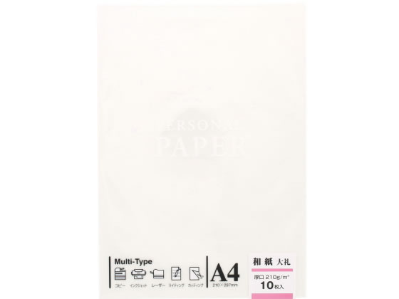 マルアイ OA用紙 厚口 A4 大礼白 10枚 OA-110 1冊(ご注文単位1冊)【直送品】